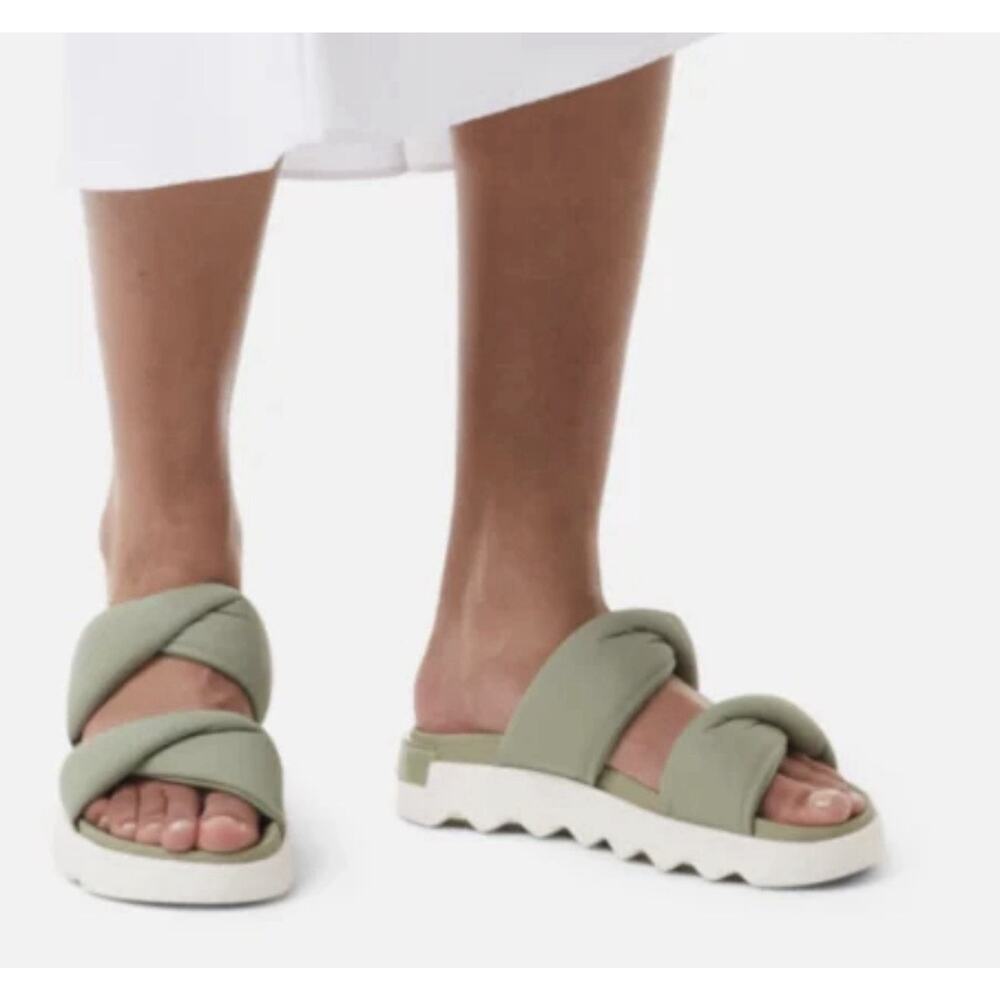 Sorel Twist & Vibe Women's Slides Safari Green Sz 9.5